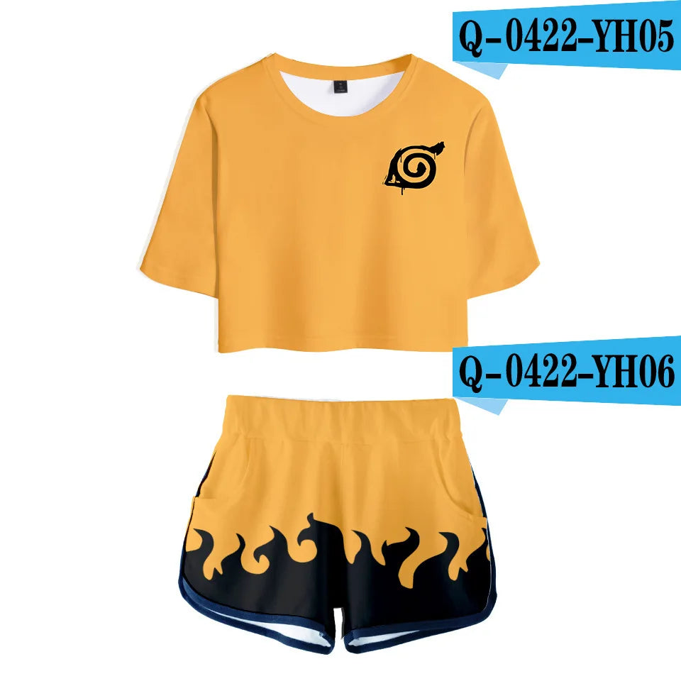 Cosplay Shirt Costume   Anime T shirt Tees Uzumaki Akatsuki Haruno Sakura Sport Suit Shorts Disfraz Clothes T-shirt