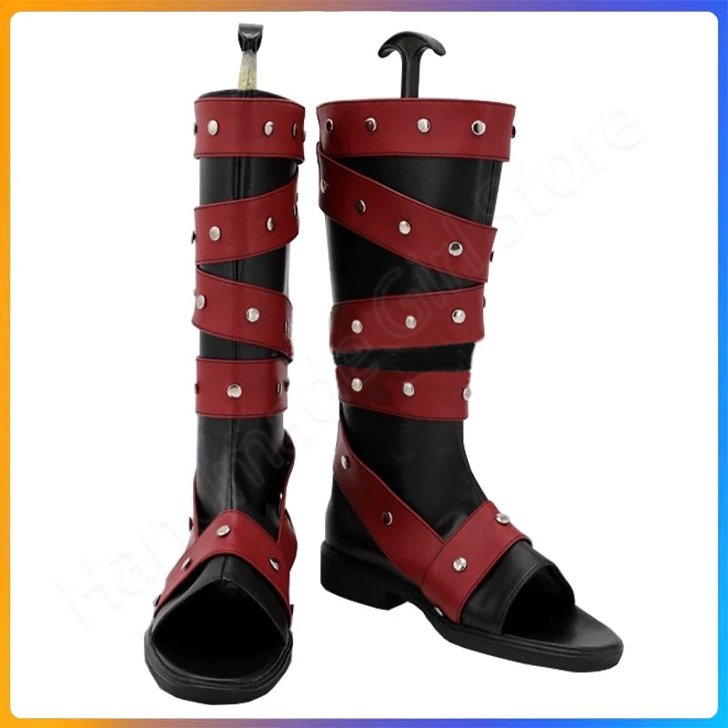 Menma Tailor Made Studded Red & Blac  Ninja Boots