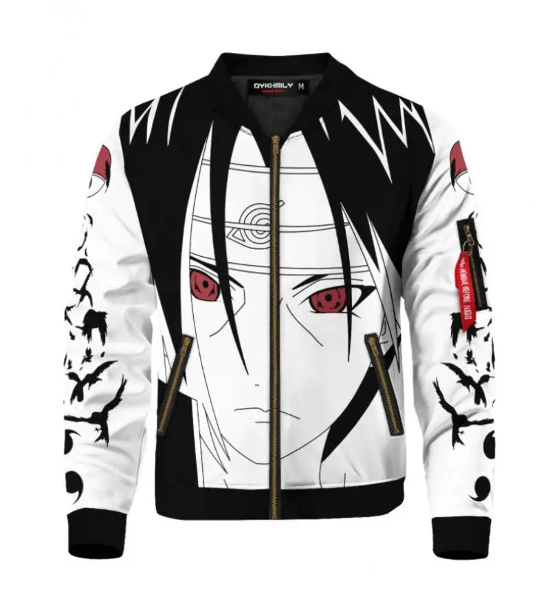 Naruto Anime Akatsuki Cosplay Casual Jacket New Autumn and Winter 3D Embroidery Zipper Sports Coat High Quality Jacke for Men