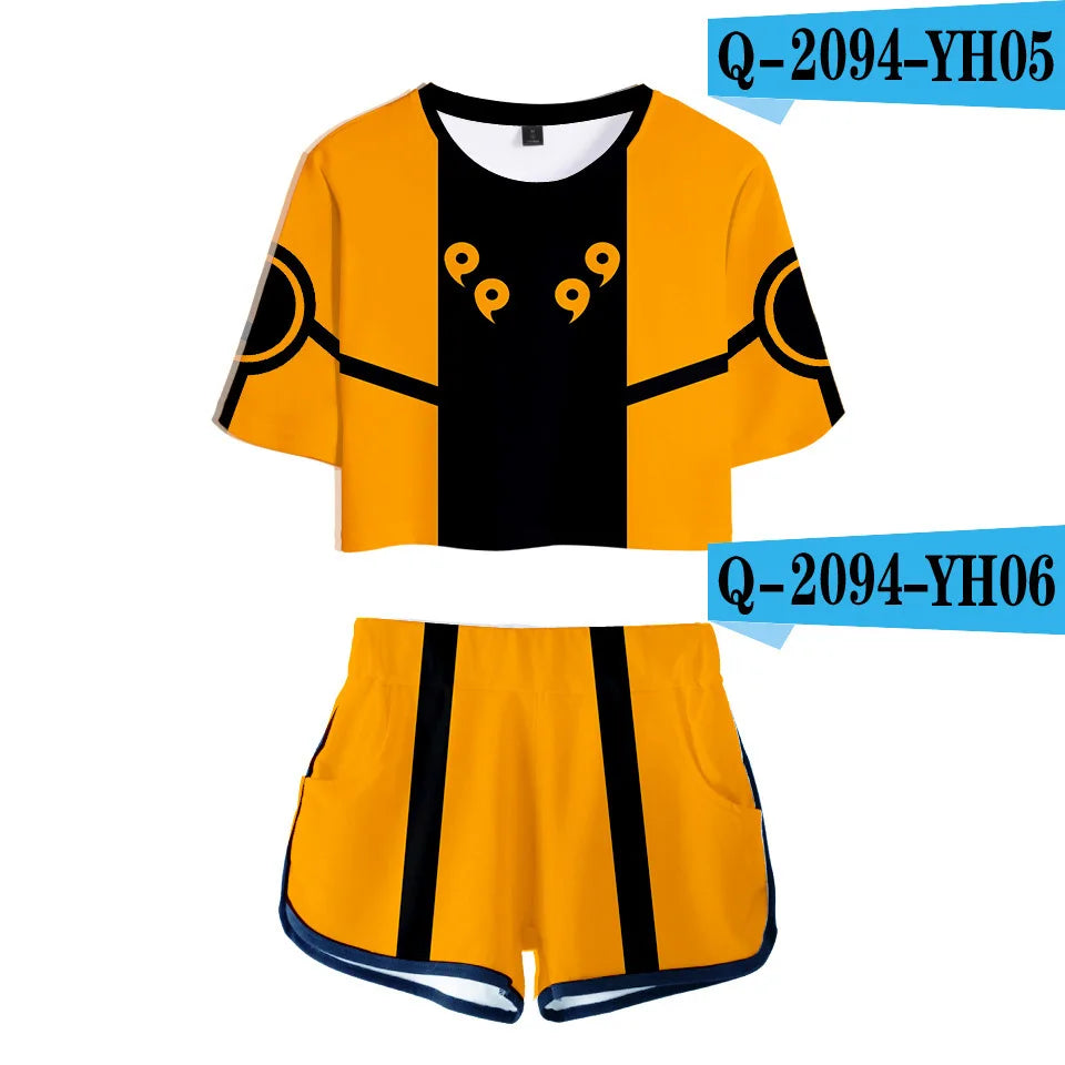 Cosplay Shirt Costume   Anime T shirt Tees Uzumaki Akatsuki Haruno Sakura Sport Suit Shorts Disfraz Clothes T-shirt