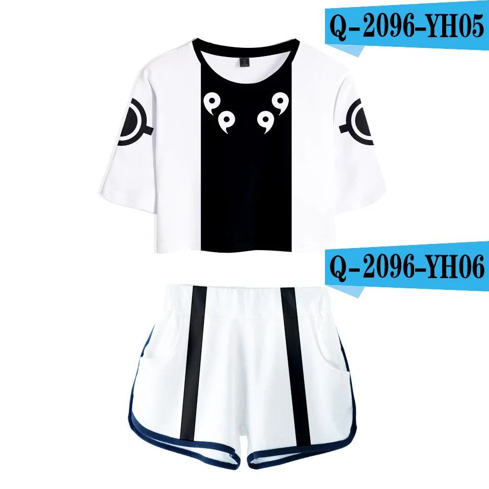 Cosplay Shirt Costume   Anime T shirt Tees Uzumaki Akatsuki Haruno Sakura Sport Suit Shorts Disfraz Clothes T-shirt