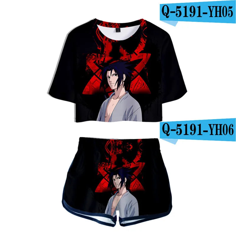 Cosplay Shirt Costume   Anime T shirt Tees Uzumaki Akatsuki Haruno Sakura Sport Suit Shorts Disfraz Clothes T-shirt