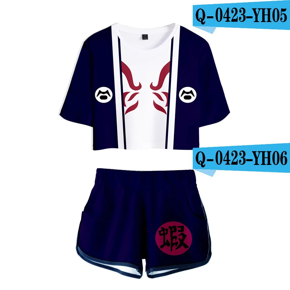 Cosplay Shirt Costume   Anime T shirt Tees Uzumaki Akatsuki Haruno Sakura Sport Suit Shorts Disfraz Clothes T-shirt