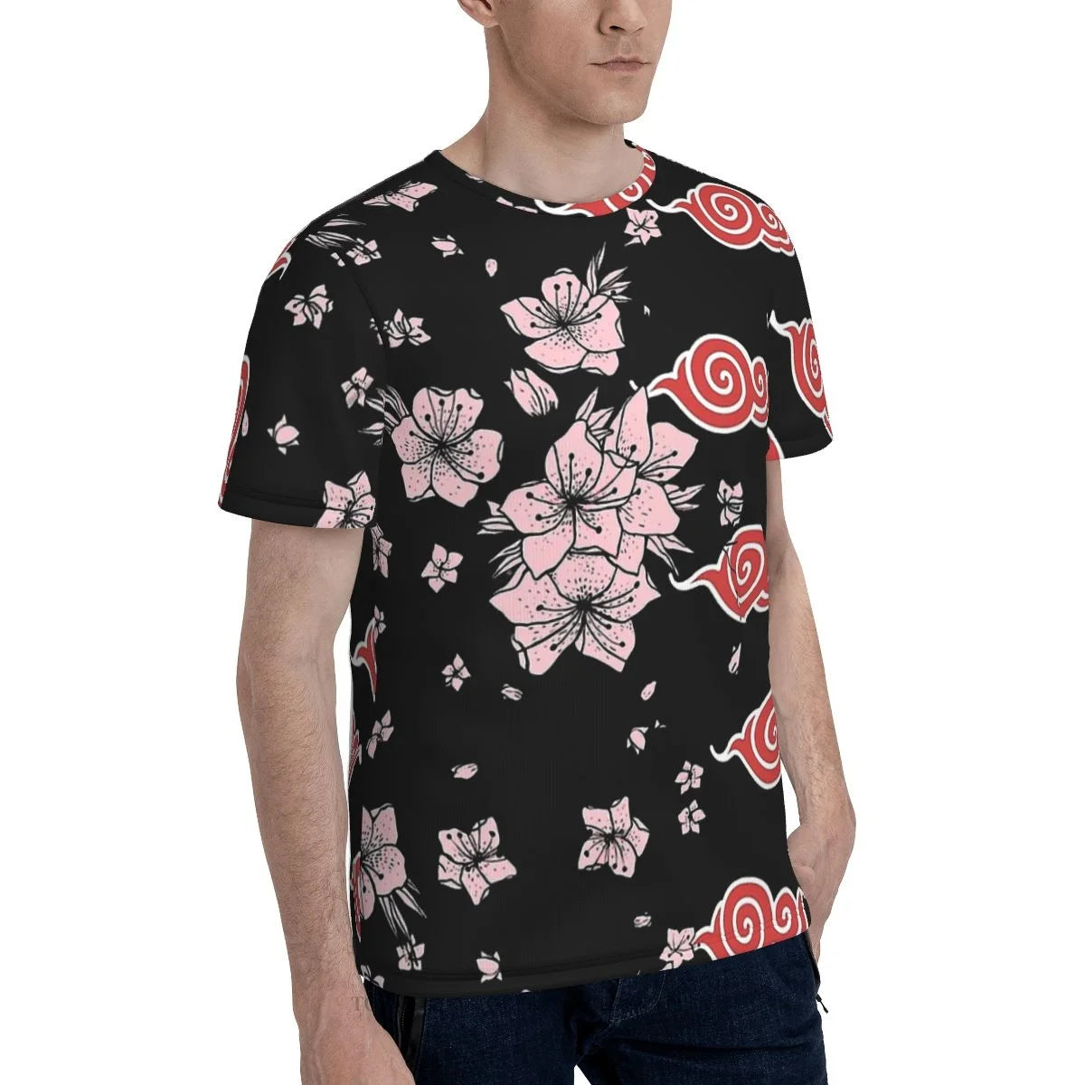 Akatsuki Alt Cloud & Sakura Flowers T-shirt