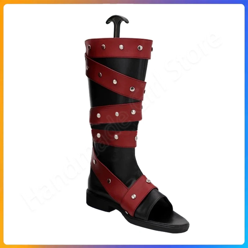 Menma Tailor Made Studded Red & Blac  Ninja Boots