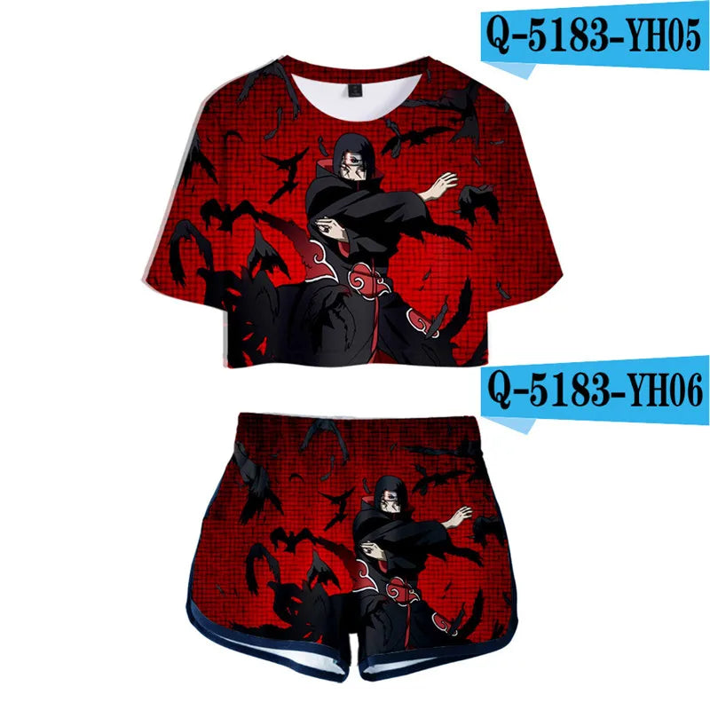 Cosplay Shirt Costume   Anime T shirt Tees Uzumaki Akatsuki Haruno Sakura Sport Suit Shorts Disfraz Clothes T-shirt