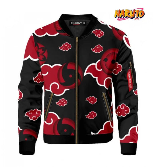 Naruto Anime Akatsuki Cosplay Casual Jacket New Autumn and Winter 3D Embroidery Zipper Sports Coat High Quality Jacke for Men